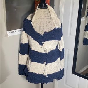 Navy/White Free People Sweater
